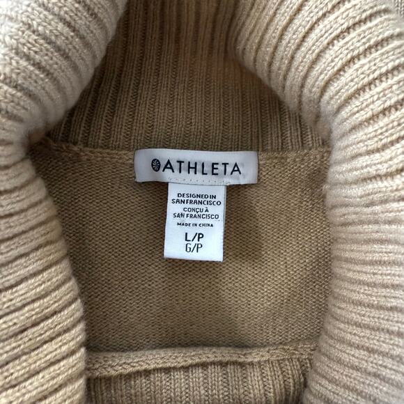 Athleta sweater dress cashmere merino wool knit turtleneck cozy Large - Picture 9 of 11